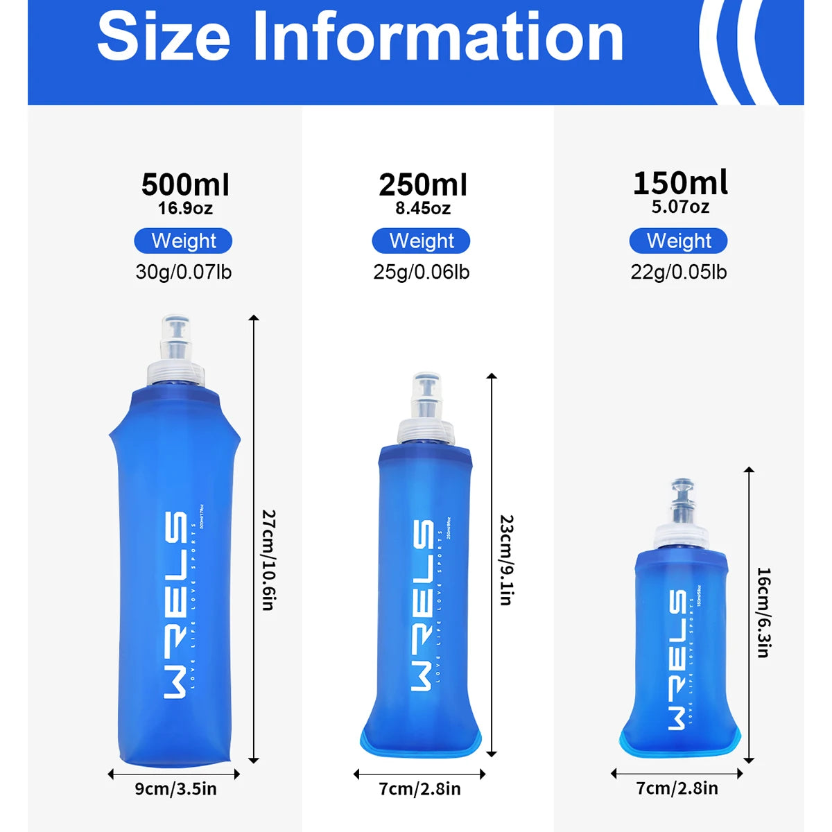 WRELS Soft Folding Water Bottle – BPA-Free Hydration Flask for Outdoor Sports